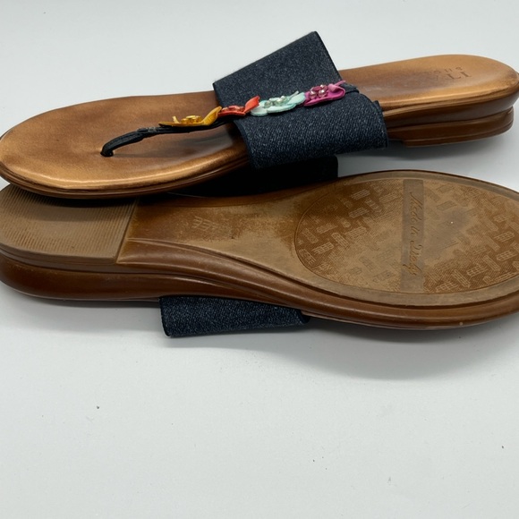 Italian Shoemakers Women's Slide Sandals with Multicolor Floral Trim - Picture 6 of 6